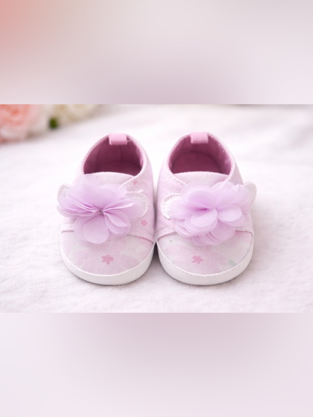 Carter’s | Newborn Pink Floral Shoes | 0–3 Months | Soft Sole Flower Detail